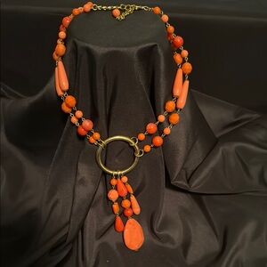 Elegant Orange Beaded Necklace